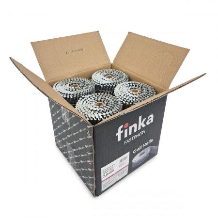 Строительные барабанные гвозди Finka 2.8х60 Ring NK (Цинк, 3000шт)