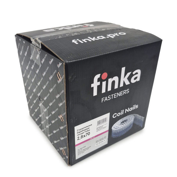 Строительные барабанные гвозди Finka 2.8х70 Ring NK (Цинк, 3000шт)