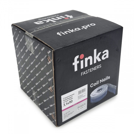 Строительные барабанные гвозди Finka 3.1х90 Ring NK (Цинк, 1600шт)